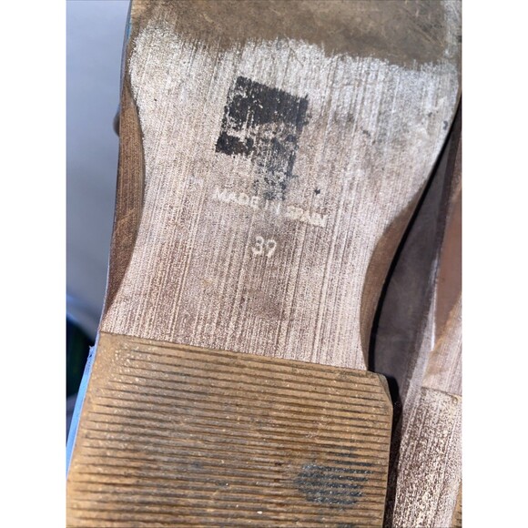 Free People Mont Blanc Wrap Sandals Brown Spain Slip On Eur39US8 Heel Open Toe - Picture 4 of 11